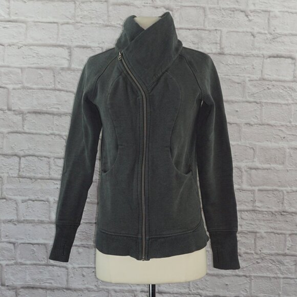 Lululemon Cozy Cuddle Up Charcoal Zip Jacket 6 - Picture 1 of 7